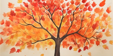 Powiększ grafikę: Drzewo z jesiennymi liśćmi.